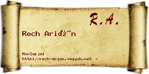 Rech Arián névjegykártya